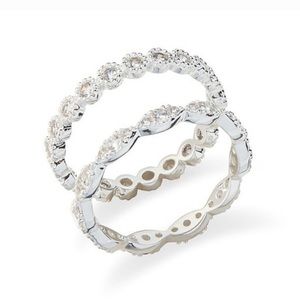 ✨🦋✨ Pave & CZ Silver Plated Ring Set ✨🦋✨ 6 ✨🦋